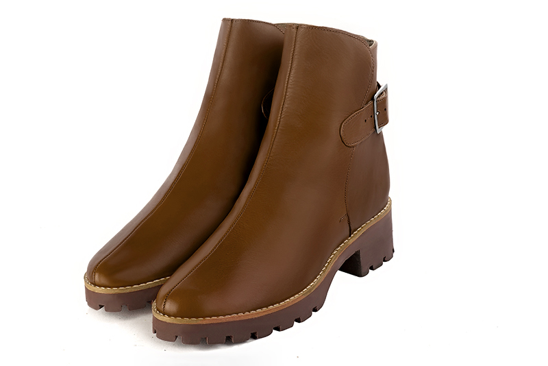 Caramel brown dress booties for women - Florence KOOIJMAN